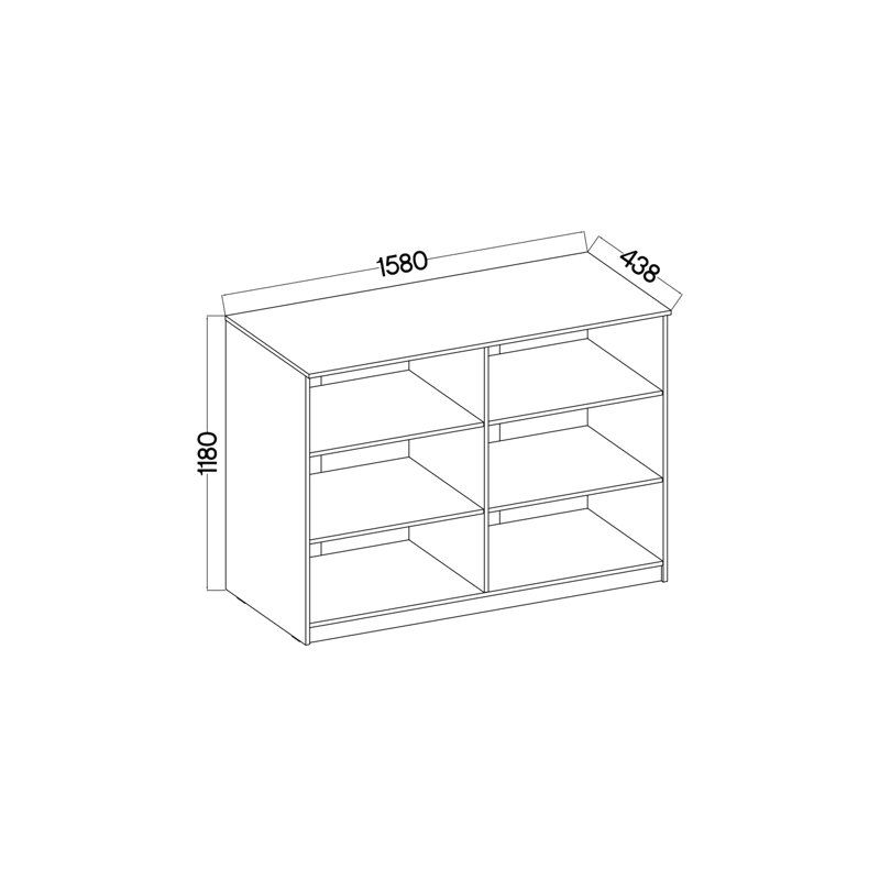 Girvin Standard Bookcase, Artisan Oak, 118cm H x 158cm W x 43.8cm D
