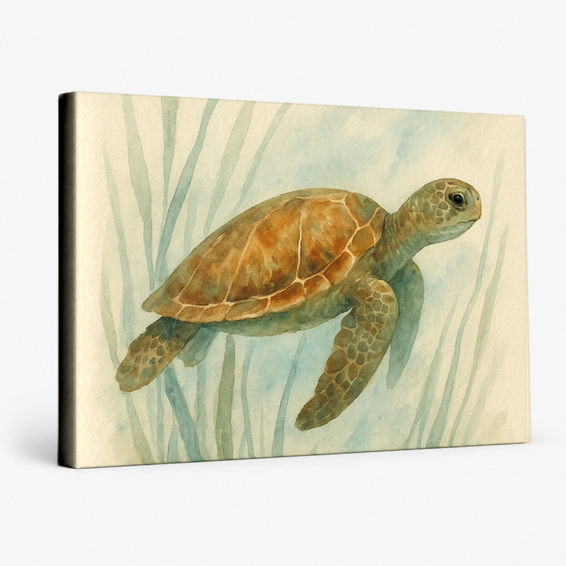 Seagrass Journey - paysage, art mural sur toile, 14" W x 11" H, Cream