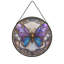 Panneaux de vitrail papillon bleu-mauve Suncatcher pour décor de fenêtre-778270394
