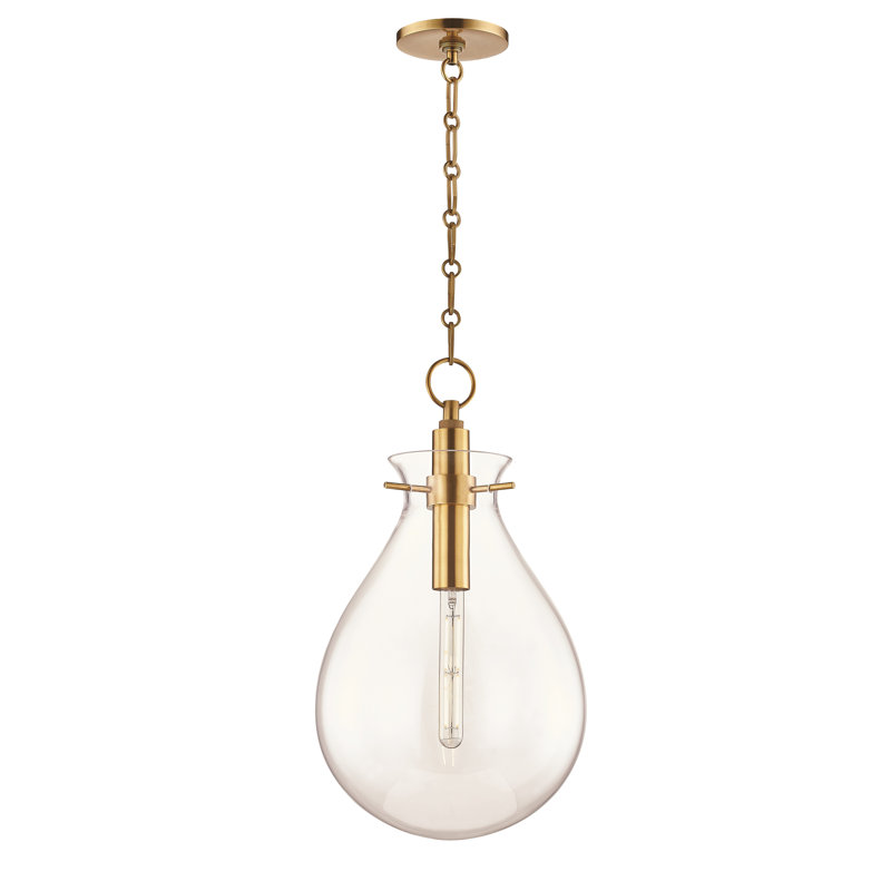 Luminaire suspendu Ivy par Becki Owens, Laiton vieilli, H 22,75 po x l 12,5 po x P 12,5 po