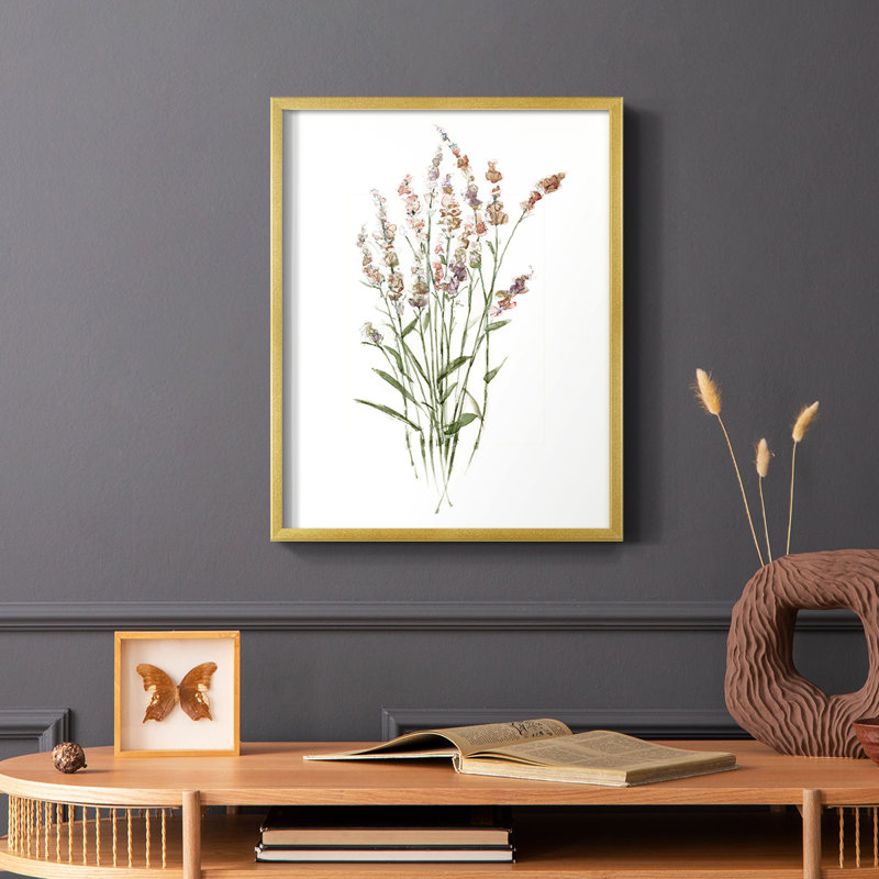 Reproduction encadrée «Dicat Botanical II» - bois massif, H 14 po x l 11 po