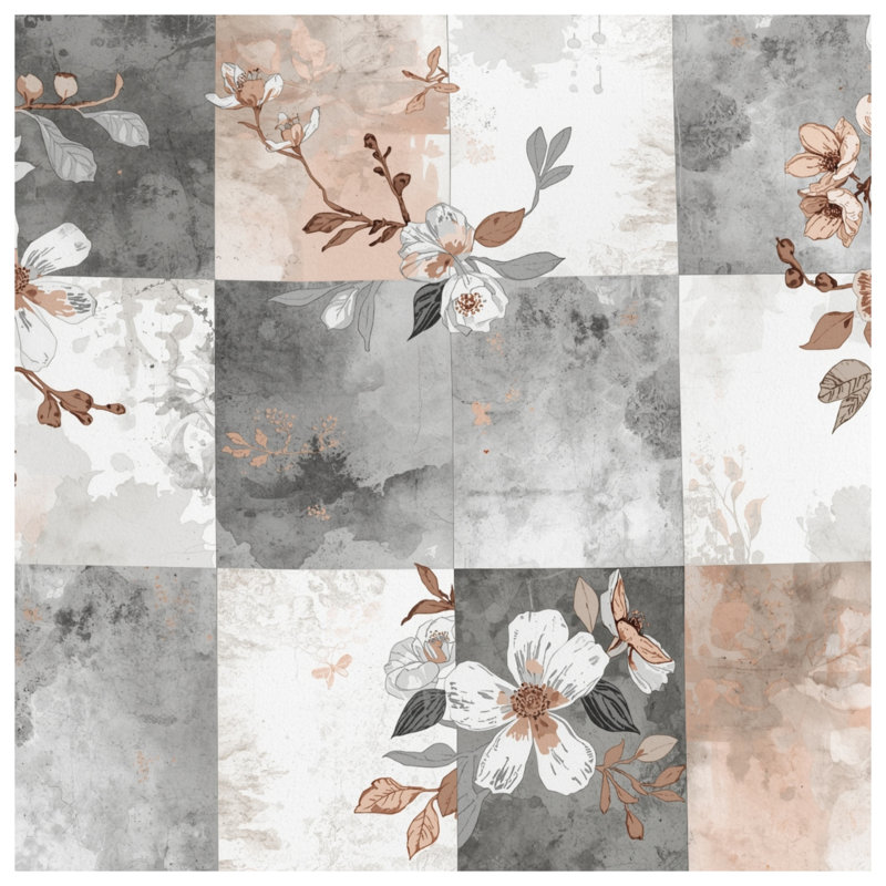 Coussins floraux à carreaux, 20 x 20 pouces