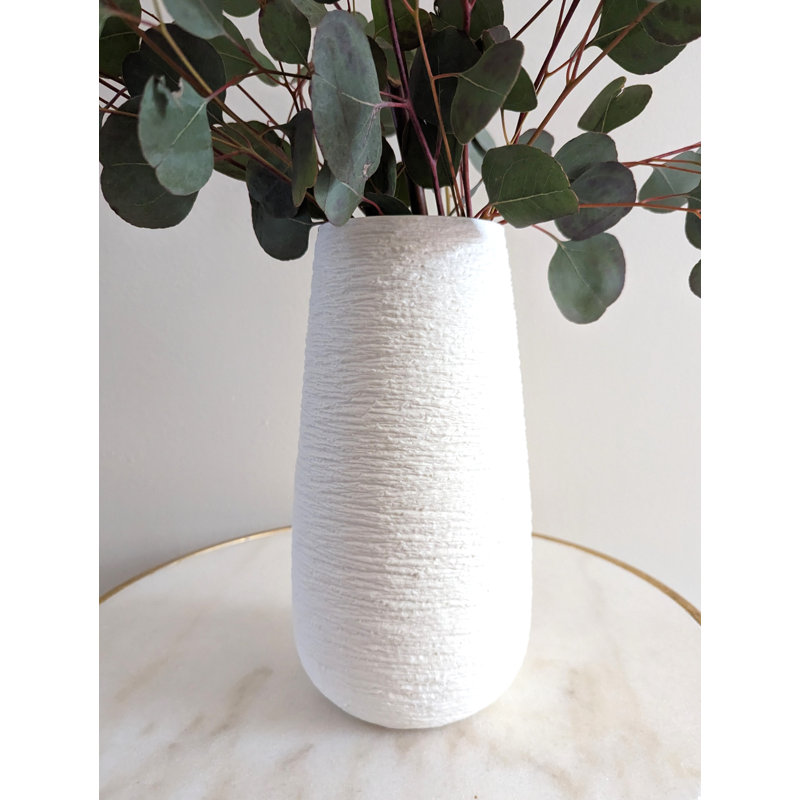 Kemaree Ceramic Table Vase, White