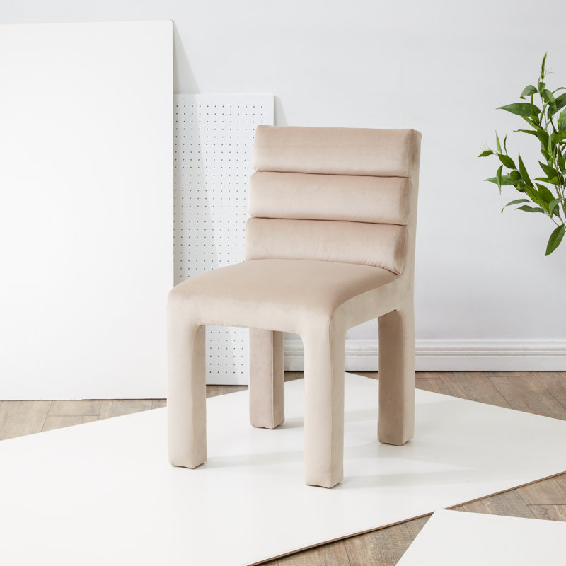 Chaise d'appoint Shepha, Velours brun clair