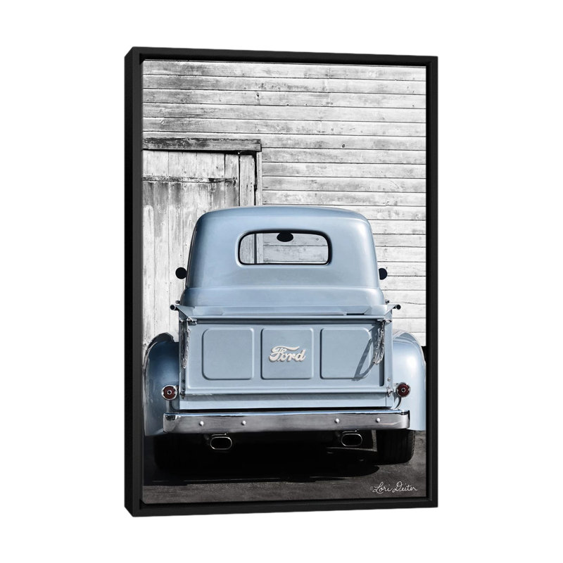 « Get a Ford » par Lori Deiter-impression d’art graphique, Pas de tapis, Toile avec cadre noir, H 60 po x l 40po x P 1,5 po