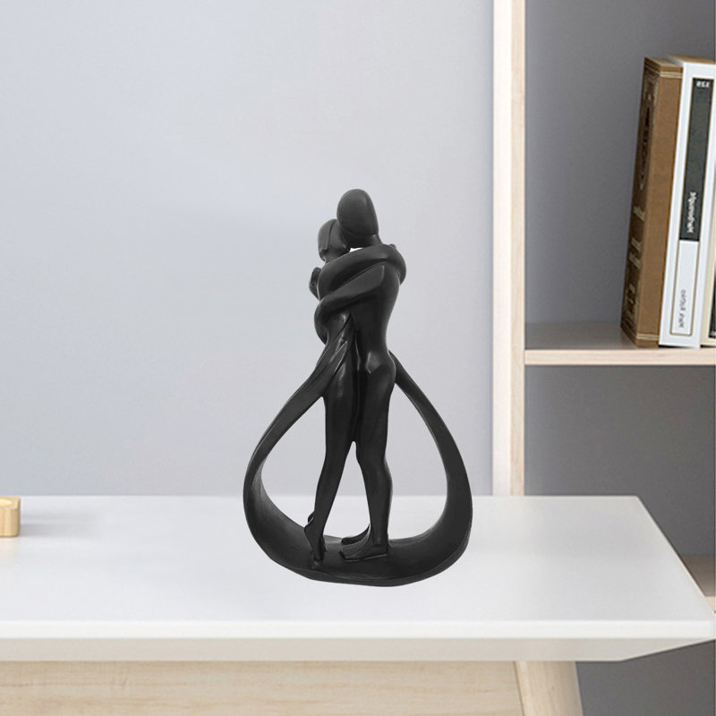 Figurine de décoration couple en résine, Noir, noir, noir, noir