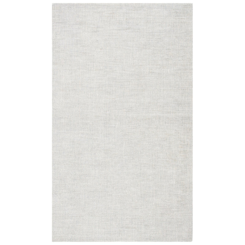 Brandais Natural Fiber Hand Loomed Jute/Cotton Rug in Light Blue, Rectangle 5' x 8'