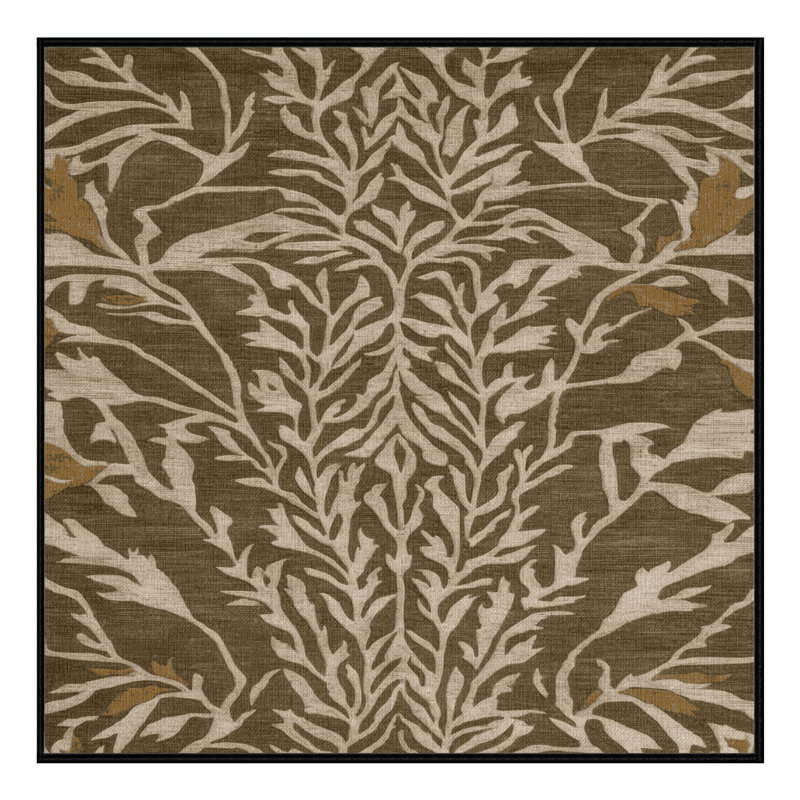 Tapis brun lavable à la machine, Carré 8 pi