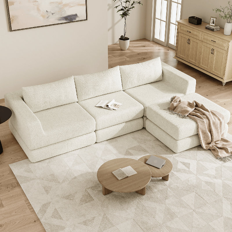 Canapé modulaire en forme de L Boneless Cloud Boneless Cloud, Beige