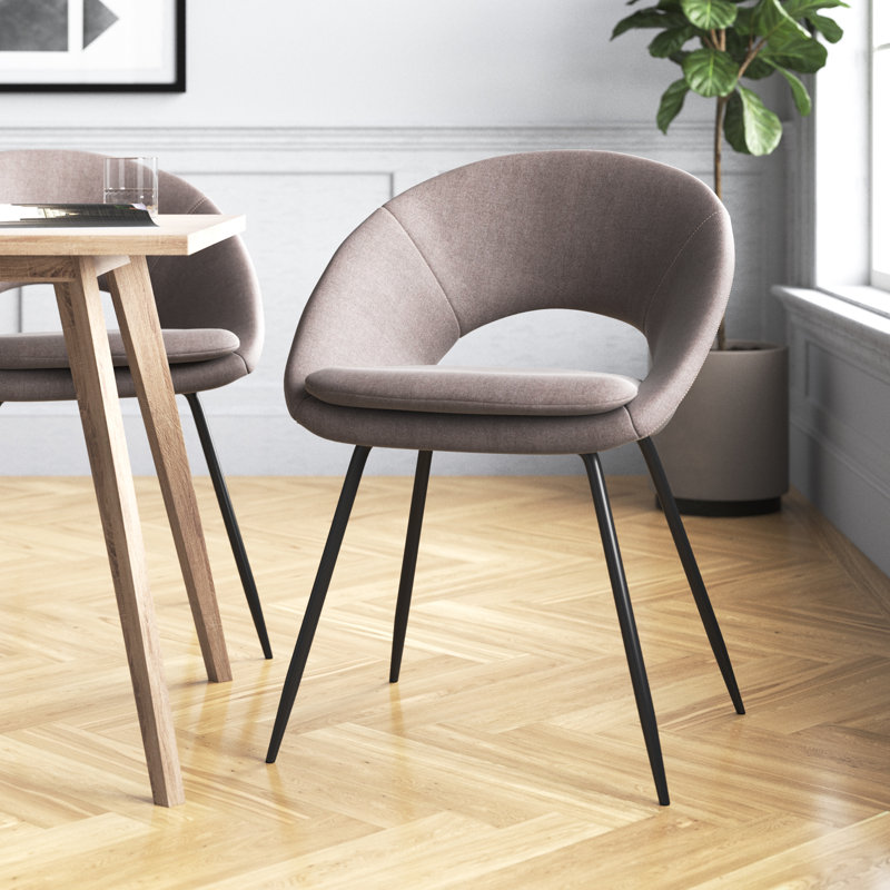Cale Velvet Armchair, Grey, Black