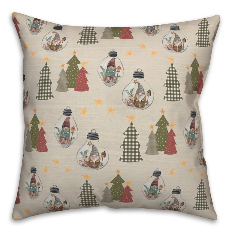  Coussin carré à carreaux crème