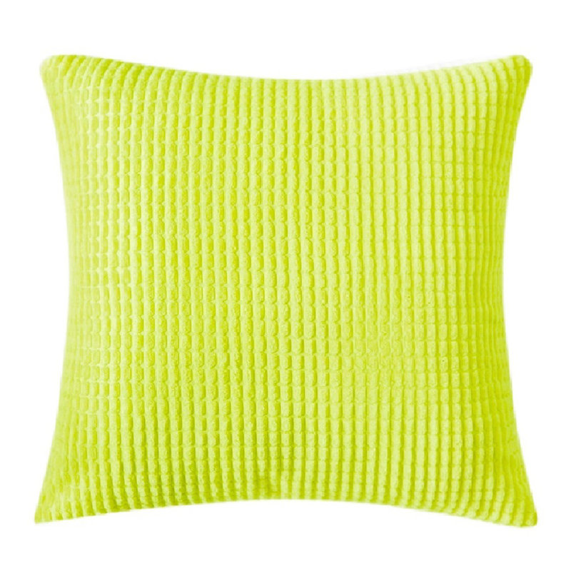 Coussin en velours côtelé doux, Vert pomme, 22 po x 22 po