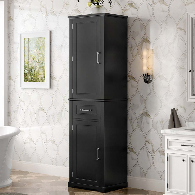 Armoire de rangement pour salle de bain, Noir