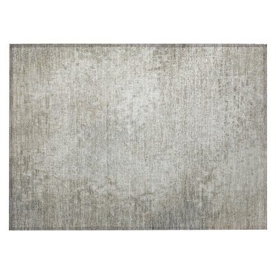 2' X 3' Beige Washable Non Skid Indoor Outdoor Area Rug