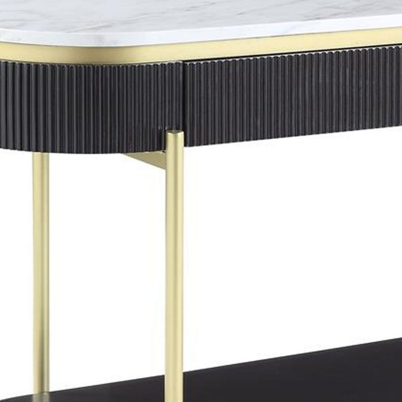 Maxym 48'' Console Table, Black/Gold