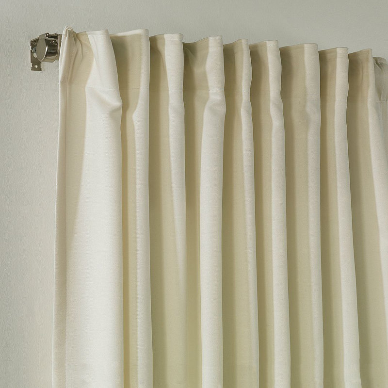 Blackout Thermal with Liner Extra Long & Extra Wide Decorative Curtain Single Panel, 280cm Width x 225cm Drop, Cream