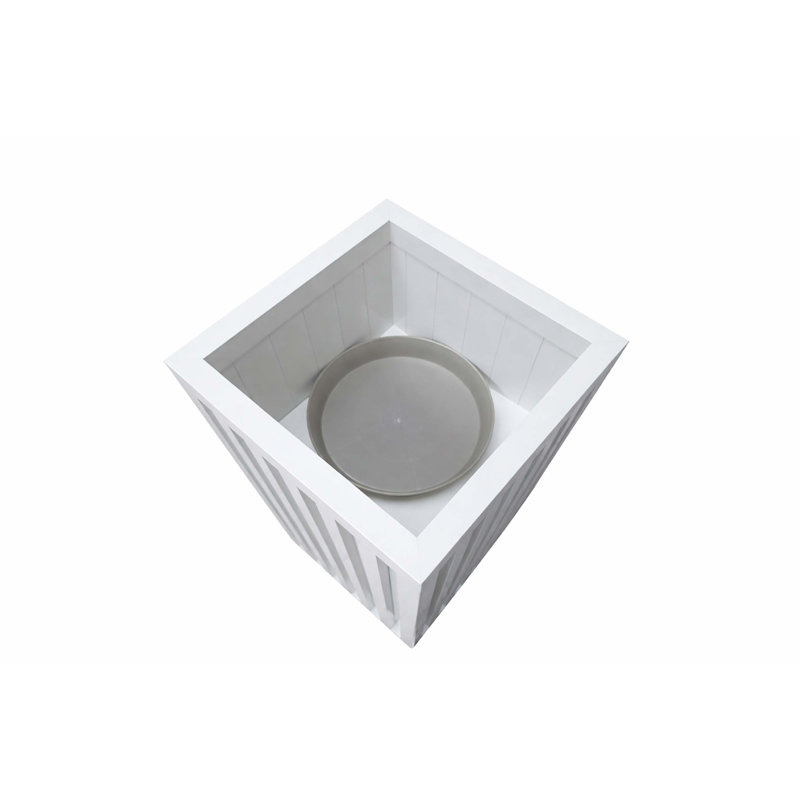 Square Grove Column Planter - Medium, White
