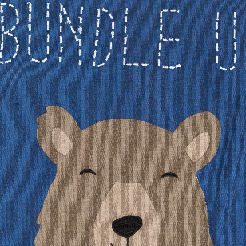 Rustic Square Kids Bear Throw Pillow
