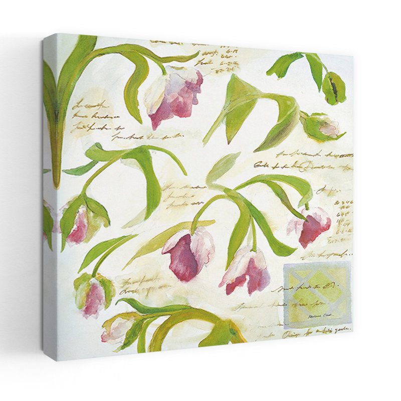 Tulipes, art mural contemporain, H 48 po x l 48 po