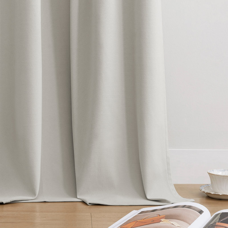 52'' x 96'' White Luxury 100% Blackout Velvet Thermal Insulated & Soundproof Window Curtain Panel Pair, Set of 2, White