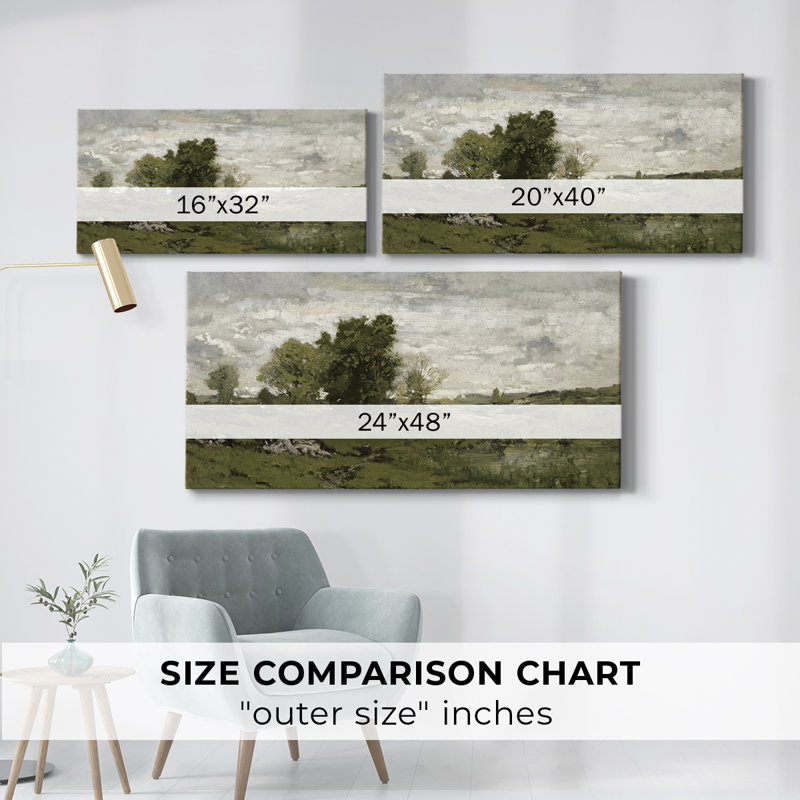 Série paysage - DCCDXVVI - Toile tendue avec châssis encadré - Prêt à être accroché, H 25 po x l 49 po