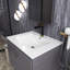 Meuble-lavabo mural 24 po en métal avec lavabo blanc