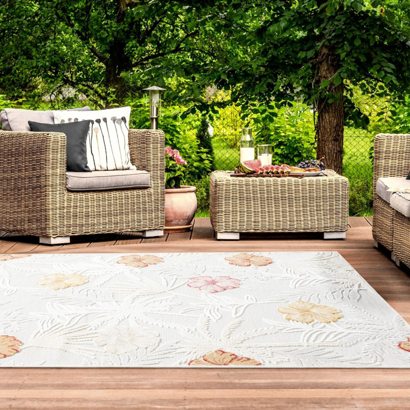 Tapis d'extérieur à motif de feuilles tropicales, Rectangle 9 pi x 12 pi