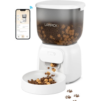 Smart Automatic Cat Feeder - WiFi Cat Food Dispenser with APP Control Up to 15 Portions((8g/Portion) 10 Meals Per Day, Dual Power Supply Pet Feeders for Cats/Dogs (4L/16.9 Cups)