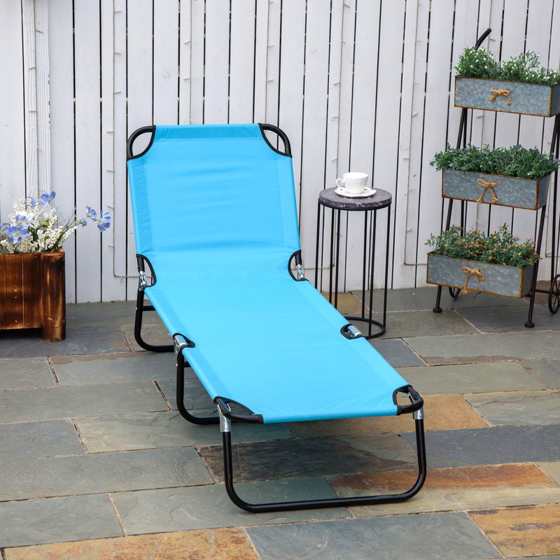 Chaises longues pliantes pour la piscine, chaises longues pour l'extérieur, Bleu
