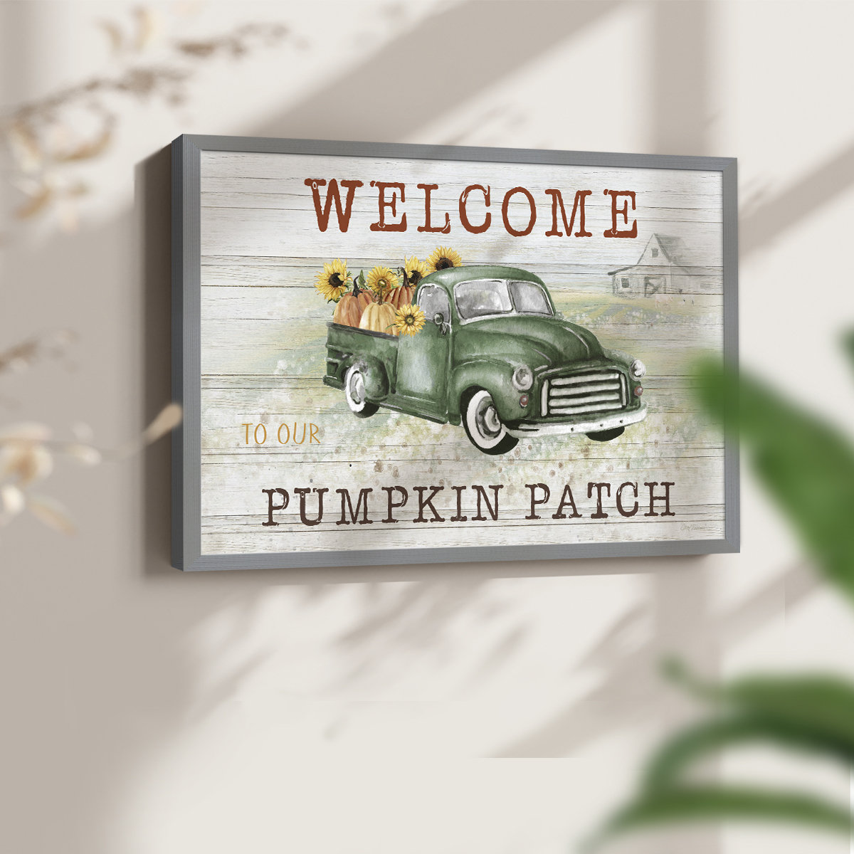 Gracie Oaks Pumpkin Patch -Framed Print - Restickable | Wayfair