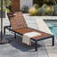 Chaise longue d'extérieur en acier et bois d'acacia, dossier réglable à 6 positions, conception pleine longueur de 78,7 po