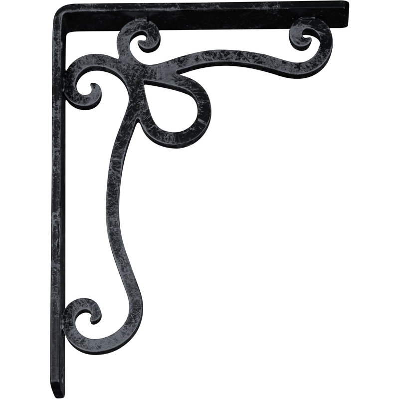 Support en fer forgé Orleans, H 10 po x l 1,5 po x P 7,5 po, Étain antique