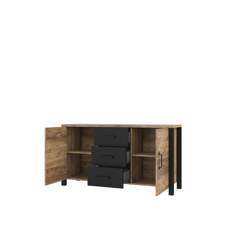 Monango 147cm Sideboard, Appenzeller Spurce/Black Mat