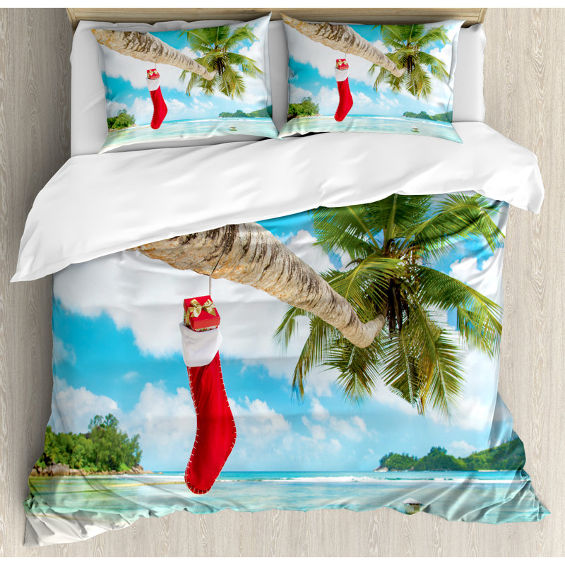 King Size Christmas Coastal Duvet Cover Set