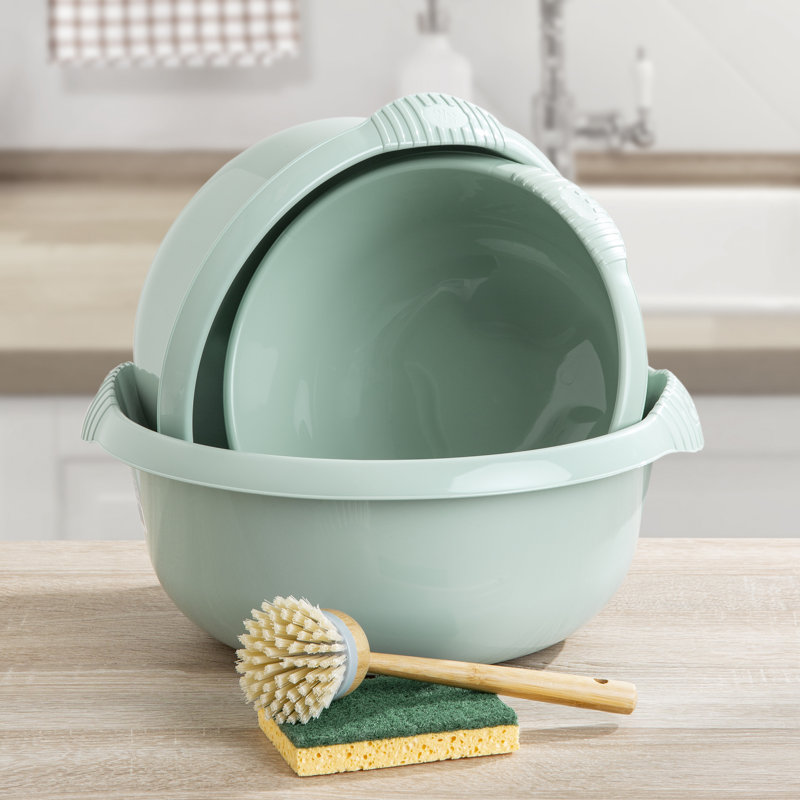 Wham 3 Piece Multi-functional Bowl Set (28cm, 32cm & 36cm Round Bowls) Green, Green