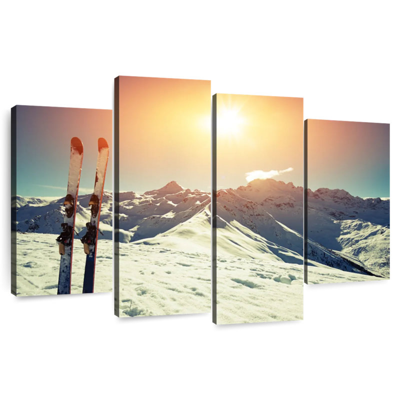 Montagne enneigée, ski