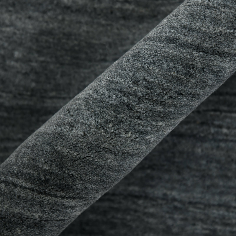 Handmade Gray Stripe Wool Viscose 4' x 6' Area Rug