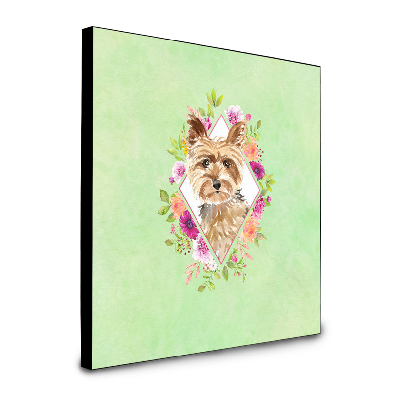 Panneau mural Dollman Flowers, Vert, Yorkie