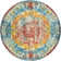 Hartell Oriental Blue/Orange/Red Area Rug