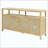 Rattan Buffet Storage Cabinet With Solid Wood Frame, Sideboard With 3-Position Adjustable Shelves For Living & Dining Rooms, No-Handle Push-To-Open Design-901563692