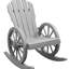 Chaise berçante en bois Comfy pour espaces extérieurs - Finition grise avec roue de chariot