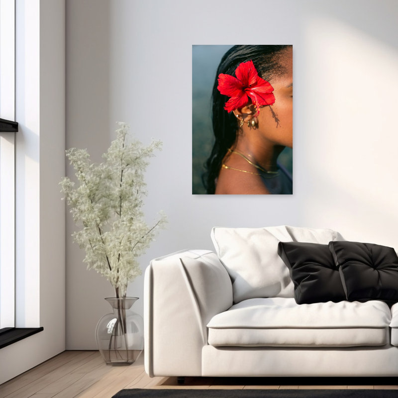 Hibiscus Serenity Peaceful Serene Hibiscus Beach Flower Wall Art Print 1 Piece Wrapped Canvas Wall Art, 91.44cm H x 60.96cm W