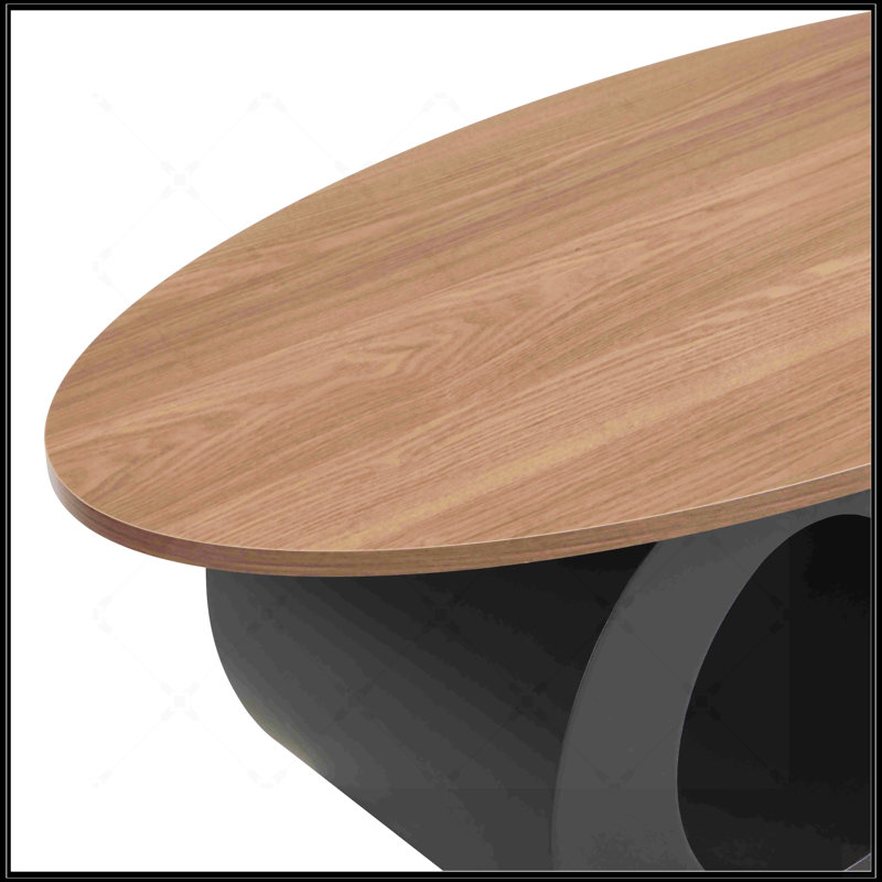 Ensemble de 2 tables basses gigognes noires, Noir