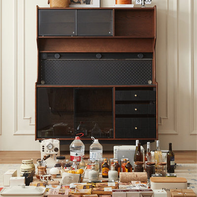 Buffet en bois massif noir