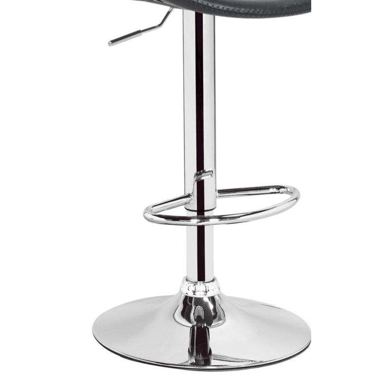 Tabouret de bar rotatif à hauteur ajustable Hulon, Noir