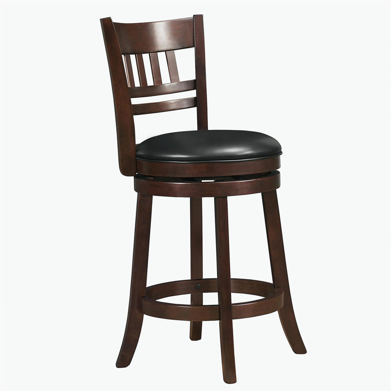 Chaise de salle à manger pivotante à 360 degrés en bois de cerisier foncé avec repose-pieds confortable 1 pièce