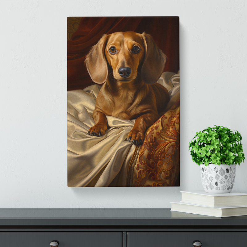 Dachshund Classicism - Wrapped Canvas, 60cm H x 40cm W x 3cm D
