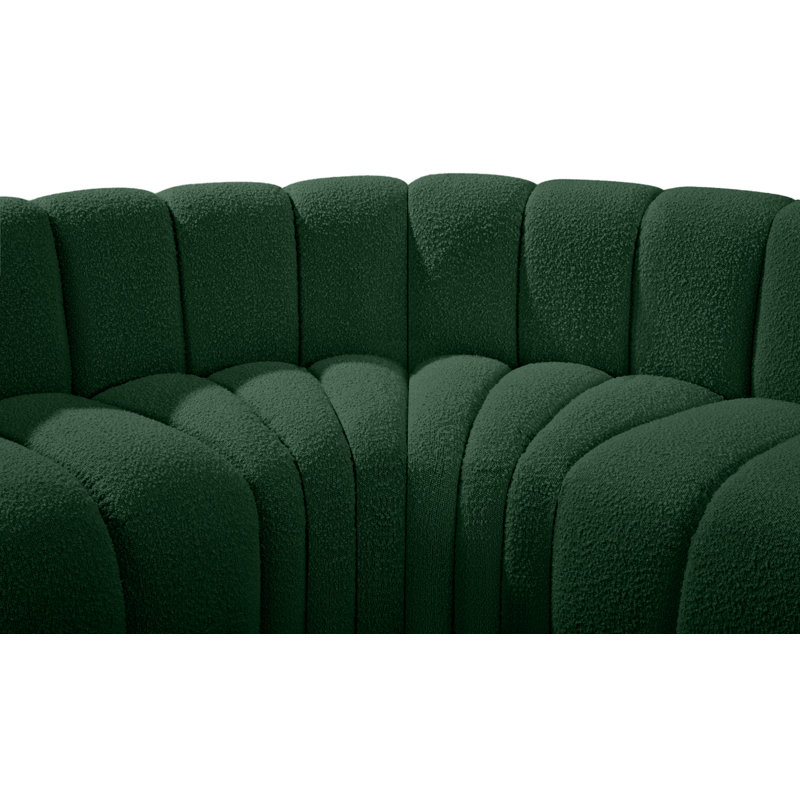 Hollybeth Upholstered Sofa & Chaise, Green Boucle Fabric