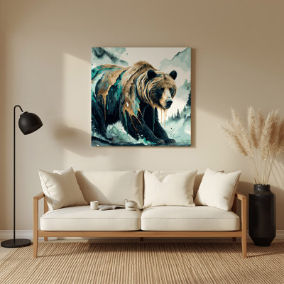 Art mural en forme de faune avec ours vert