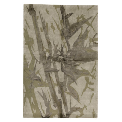 High-Quality Hand-Knotted Olive Area Rug